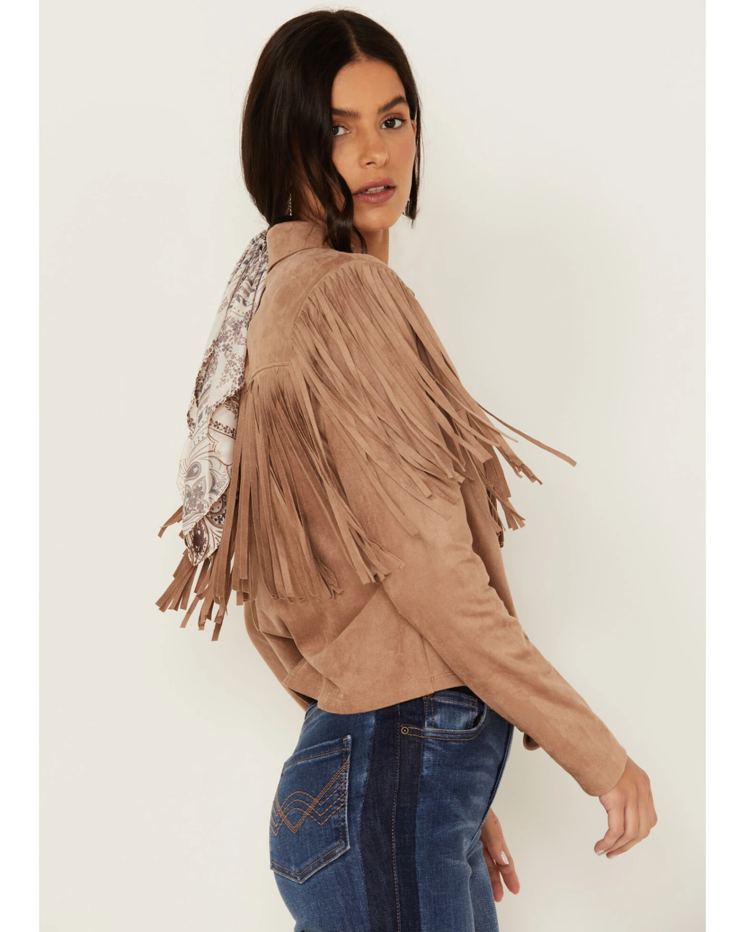 Idyllwind Women's Fate Tie-Front Faux Suede Fringe Shirt 3 Idyllwind Women's Fate Tie-Front Faux Suede Fringe Shirt - Image 3