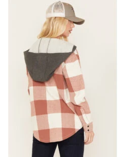 Cleo + Wolf Women's Buffalor Plaid Print Hooded Flannel Shirt -Ariat || Wrangler || FREE PEOPLE Sales Store 2000380772 200 P4