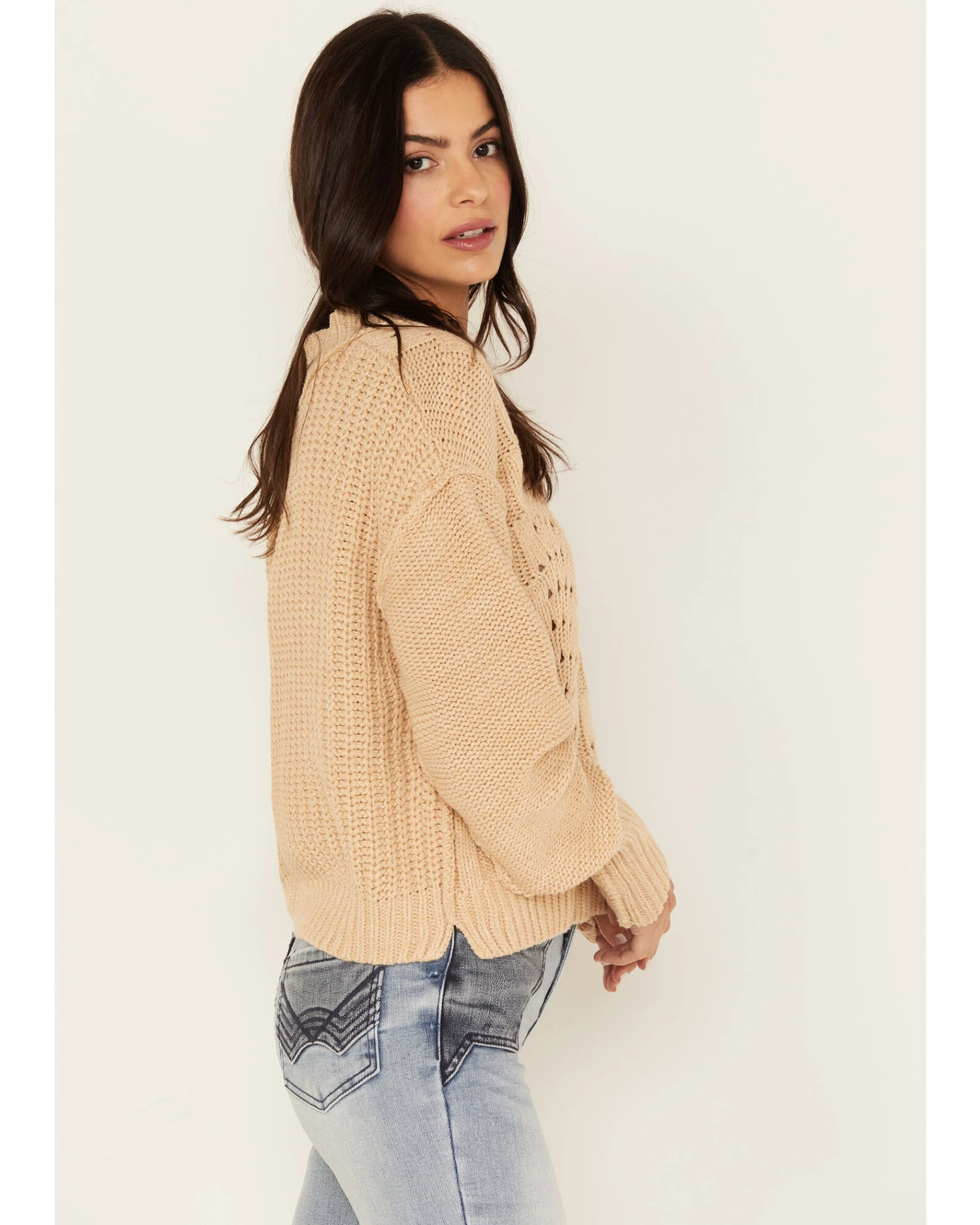 Free People Women's Sandcastle Bell Song Knit Sweater 3 Free People Women's Sandcastle Bell Song Knit Sweater - Image 3