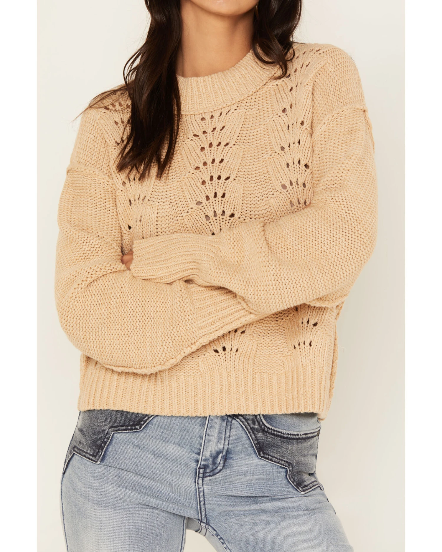 Free People Women's Sandcastle Bell Song Knit Sweater 2 Free People Women's Sandcastle Bell Song Knit Sweater - Image 2