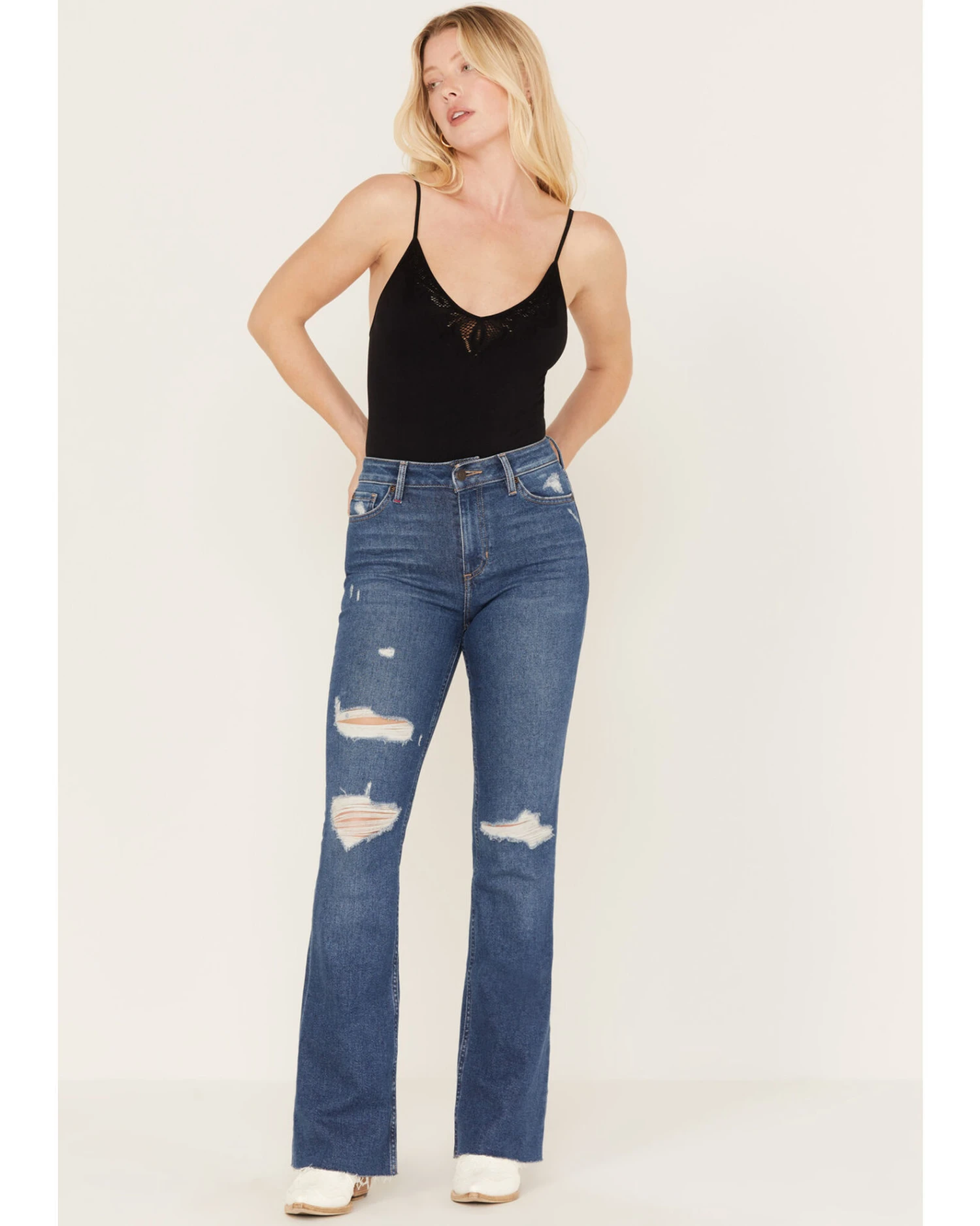 Idyllwind Women's Navaho Dark Wash High Risin' Distressed Bootcut Jeans 2 Idyllwind Women's Navaho Dark Wash High Risin' Distressed Bootcut Jeans - Image 2