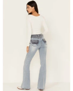 Idyllwind Women's Loma Light Wash Contrast Wash High Risin' Stretch Flare Jeans -Ariat || Wrangler || FREE PEOPLE Sales Store 2000381427 412 P3