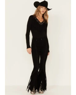 Idyllwind Women's Fringe & Embellished High Risin' Stretch Flare Jeans 6 Idyllwind Women's Fringe & Embellished High Risin' Stretch Flare Jeans -Ariat || Wrangler || FREE PEOPLE Sales Store 2000382098 001 P1