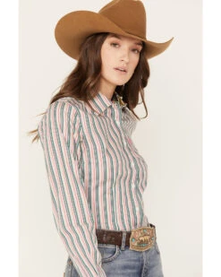 Cinch Women's Striped Long Sleeve Button-Down Western Shirt -Ariat || Wrangler || FREE PEOPLE Sales Store 2000382739 900 P2