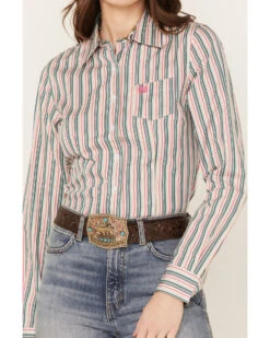 Cinch Women's Striped Long Sleeve Button-Down Western Shirt -Ariat || Wrangler || FREE PEOPLE Sales Store 2000382739 900 P3