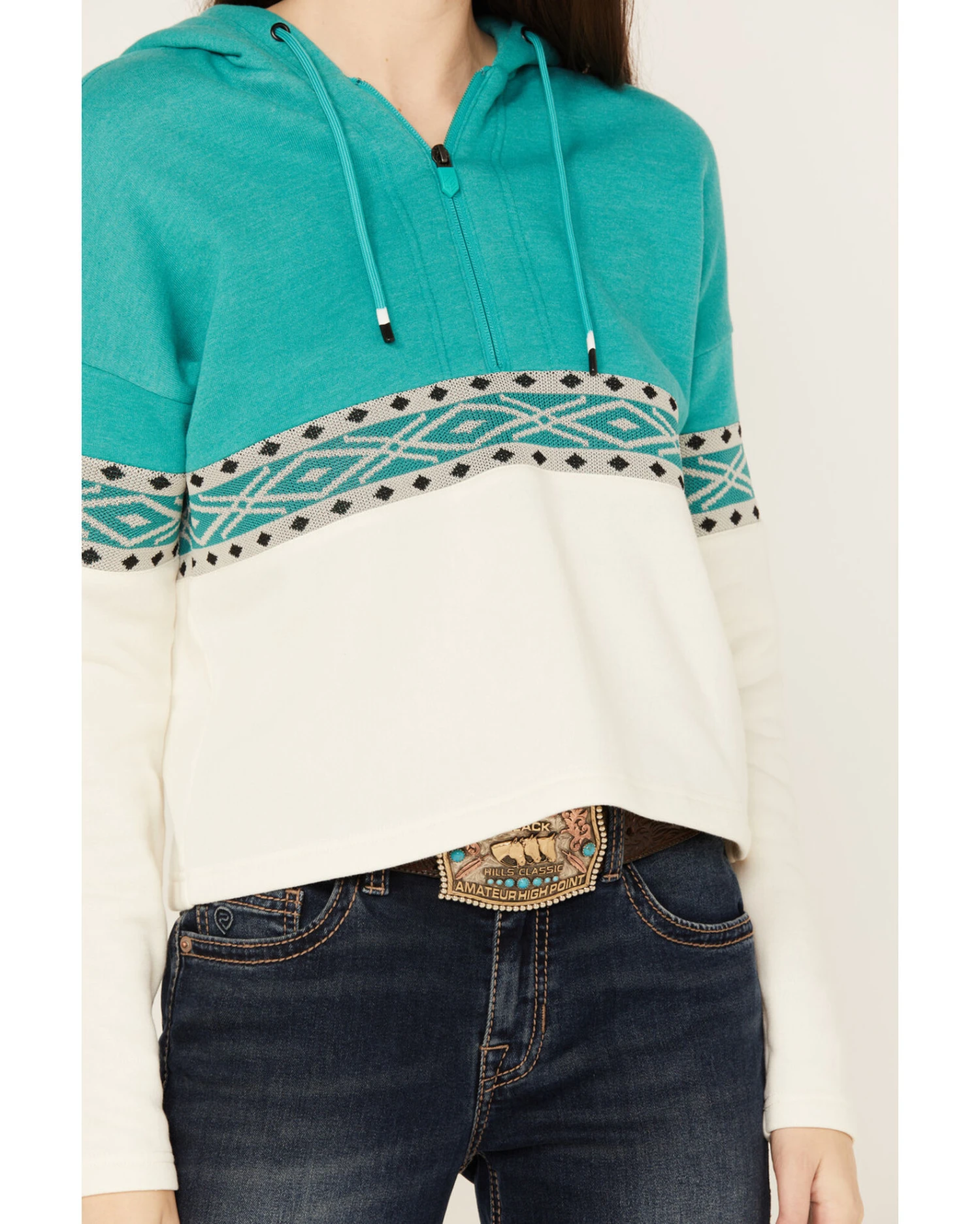 RANK 45 Women's Half Zip Hooded Pullover 2 RANK 45 Women's Half Zip Hooded Pullover - Image 2