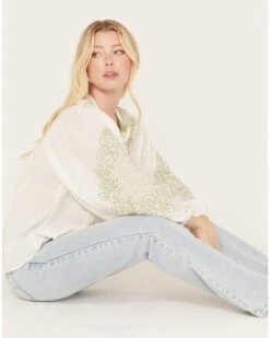 Cleo + Wolf Women's Embroidered Long Sleeve Blouse -Ariat || Wrangler || FREE PEOPLE Sales Store 2000382879 100 P1