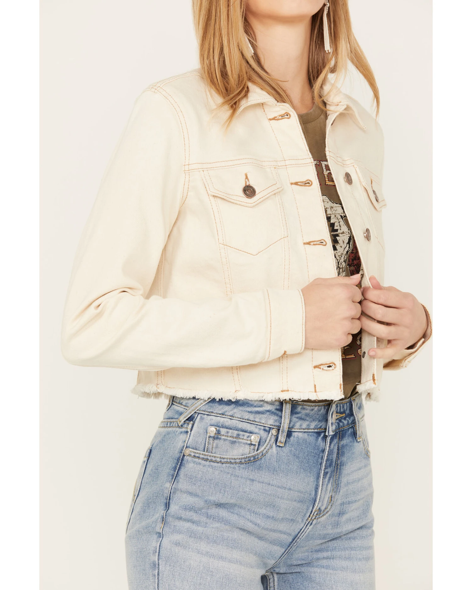 Shyanne Women's Cropped Fray Western Jacket 1 Shyanne Women's Cropped Fray Western Jacket