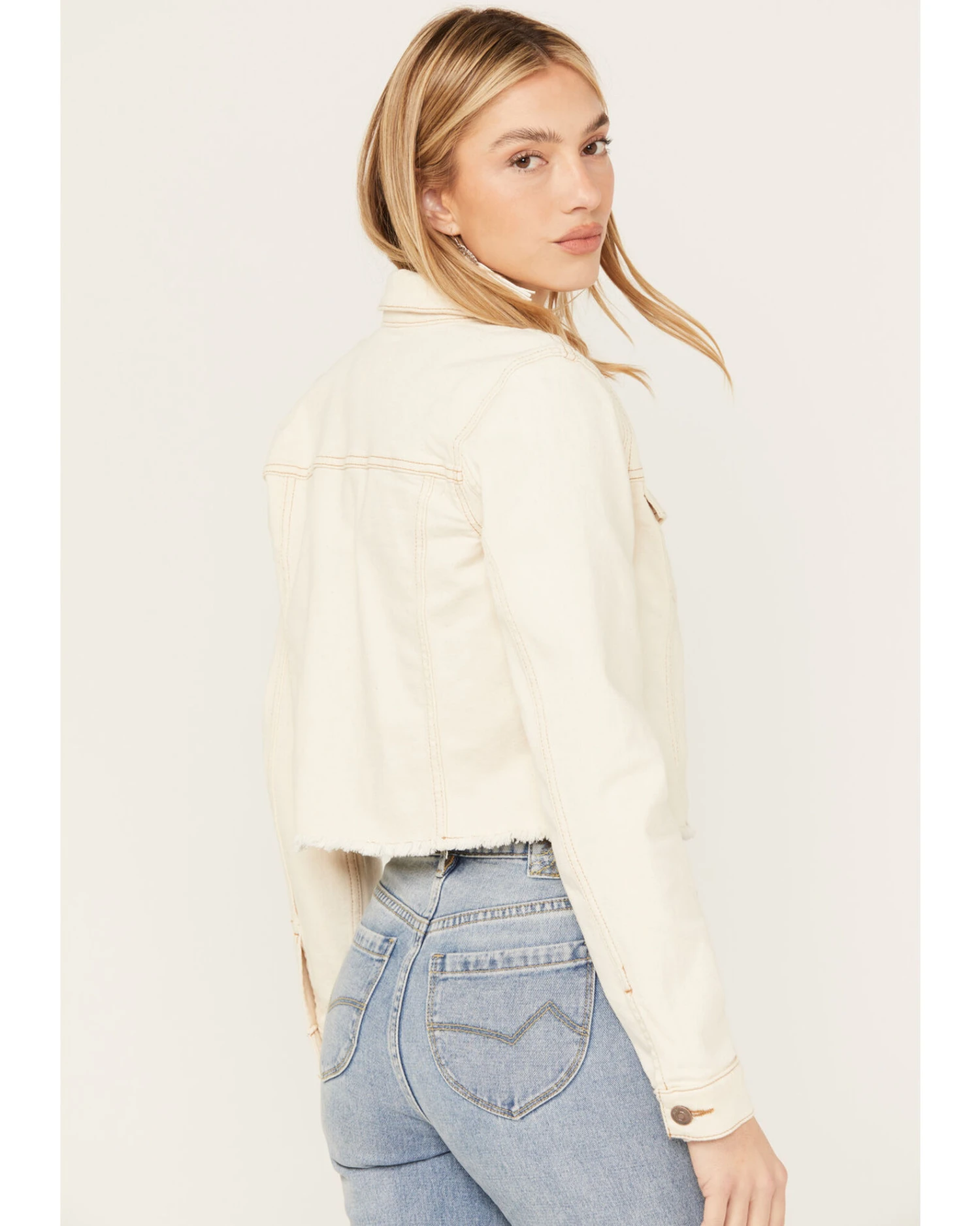 Shyanne Women's Cropped Fray Western Jacket 2 Shyanne Women's Cropped Fray Western Jacket - Image 2