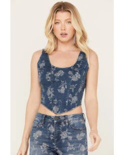 Idyllwind Women's Floral Drive Jacquard Denim Corset Top -Ariat || Wrangler || FREE PEOPLE Sales Store 2000383132 415 P2