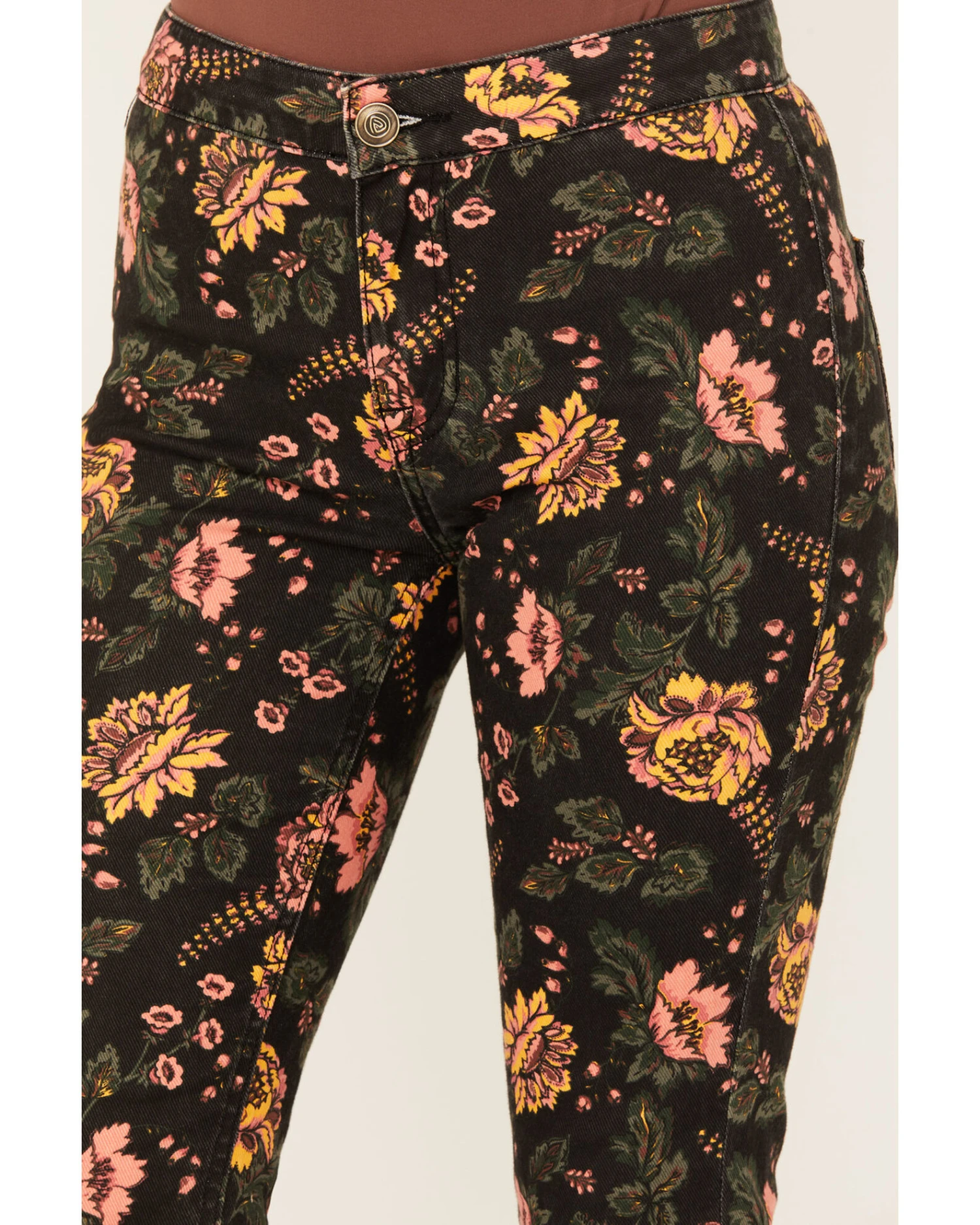 Rock & Roll Denim Women's High Rise Floral Bargain Bell Bottom Jeans 1 Rock & Roll Denim Women's High Rise Floral Bargain Bell Bottom Jeans