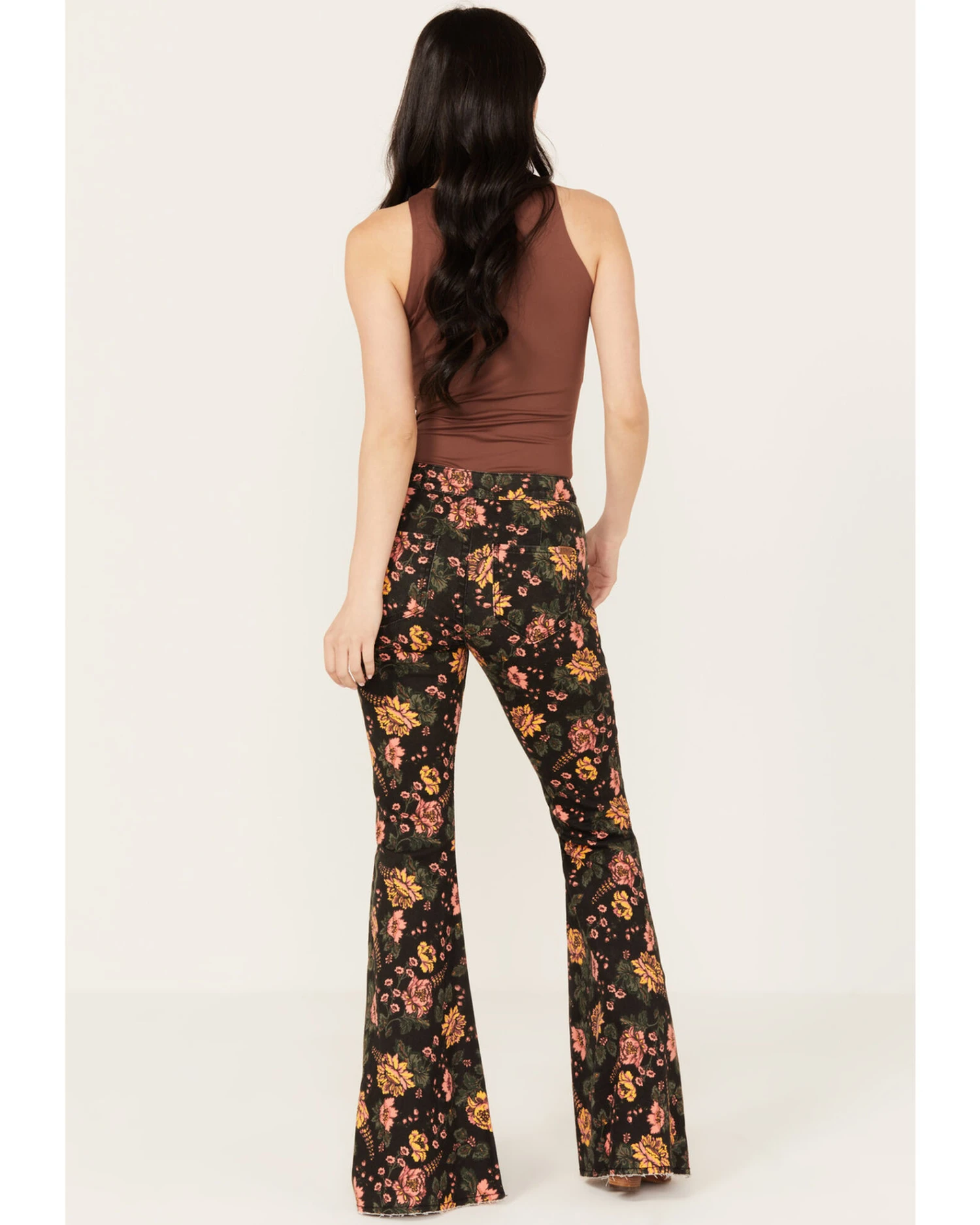 Rock & Roll Denim Women's High Rise Floral Bargain Bell Bottom Jeans 2 Rock & Roll Denim Women's High Rise Floral Bargain Bell Bottom Jeans - Image 2