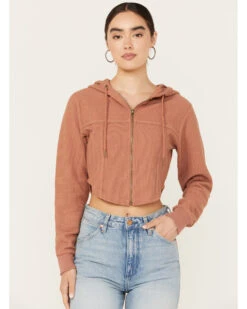 Cleo + Wolf Women's Corset Cropped Hoodie -Ariat || Wrangler || FREE PEOPLE Sales Store 2000386443 281 P1