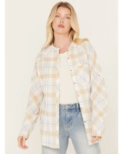 Cleo + Wolf Women's Oversized Plaid Print Button Up -Ariat || Wrangler || FREE PEOPLE Sales Store 2000386559 110 P2