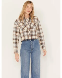 Cleo + Wolf Women's Plaid Print Cropped Shirt -Ariat || Wrangler || FREE PEOPLE Sales Store 2000386562 110 P1