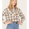 Cleo + Wolf Women's Plaid Print Cropped Shirt
