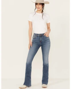 Cleo + Wolf Women's Juniper Medium Wash High Rise Slim Bootcut Jeans -Ariat || Wrangler || FREE PEOPLE Sales Store 2000386826 415 P1