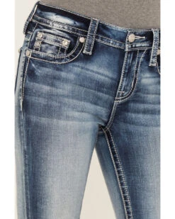 Miss Me Women's Dark Wash Mid Rise Non-Flap Dream Catcher Bootcut Jeans -Ariat || Wrangler || FREE PEOPLE Sales Store 2000387024 416 P4