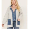 Colortree Women's Denim Sweater Cardigan