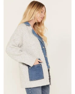 Colortree Women's Denim Sweater Cardigan 6 Colortree Women's Denim Sweater Cardigan -Ariat || Wrangler || FREE PEOPLE Sales Store 2000387343 020 P2