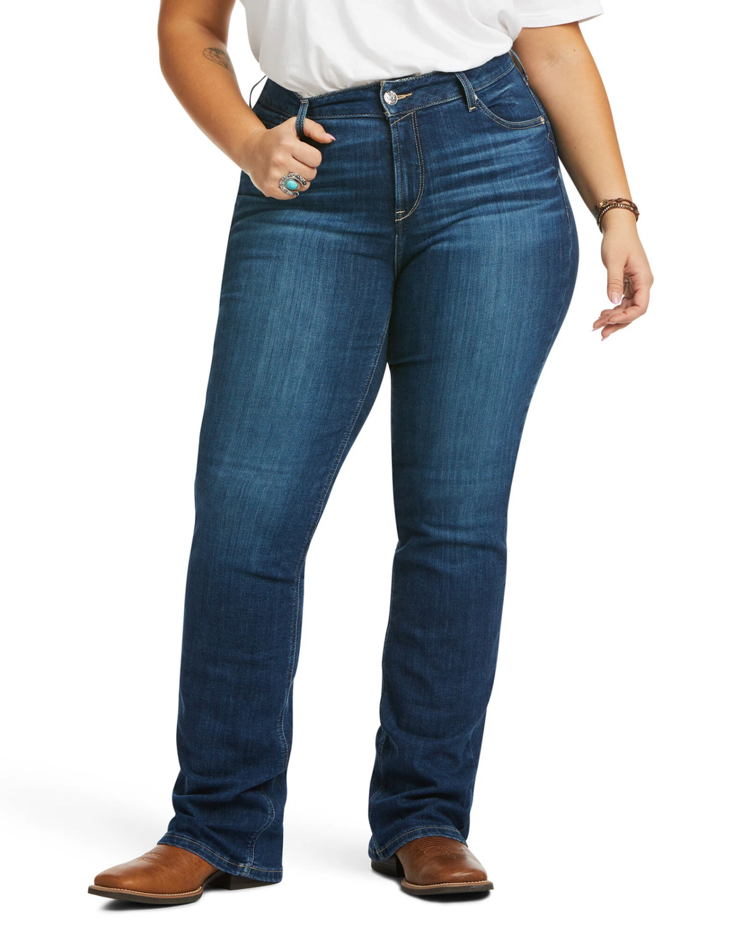 Ariat Women's R.E.A.L Perfect Rise Abby Stretch Straight Mackenzie Jeans - Plus 2 Ariat Women's R.E.A.L Perfect Rise Abby Stretch Straight Mackenzie Jeans - Plus - Image 2