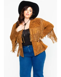 Liberty Wear Women's Suede Fringe Jacket - Plus 10 Liberty Wear Women's Suede Fringe Jacket - Plus -Ariat || Wrangler || FREE PEOPLE Sales Store 225J41 41 P1